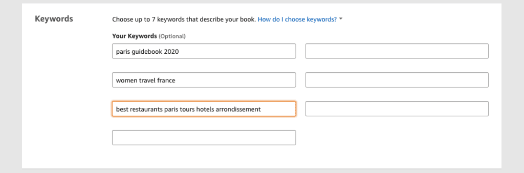 Keywords for Amazon KDP